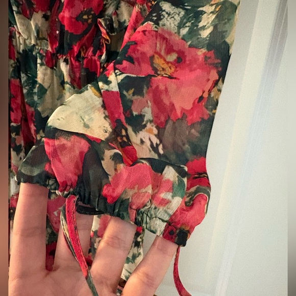 H&M Floral Green Ruffle Mini Dress – M – Excellent Condition - Picture 6 of 16